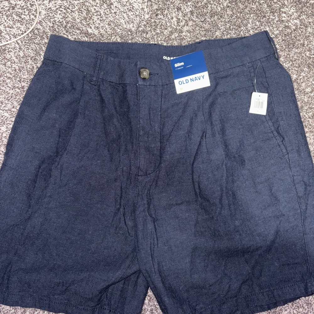 Old Navy Men's Dark Blue Flat Front Shorts